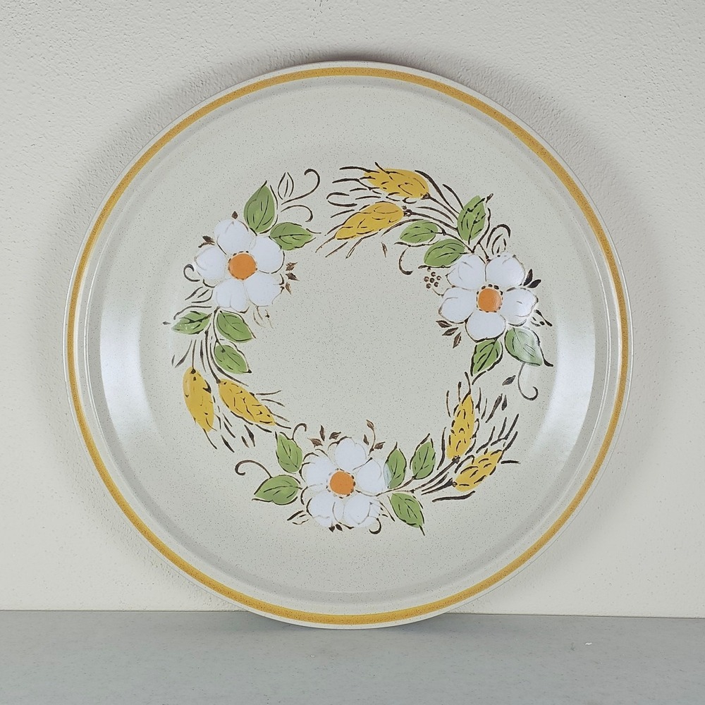 Vintage 12‎ inch Hearthside Garden Festival "Prairie Flowers" Stoneware serving